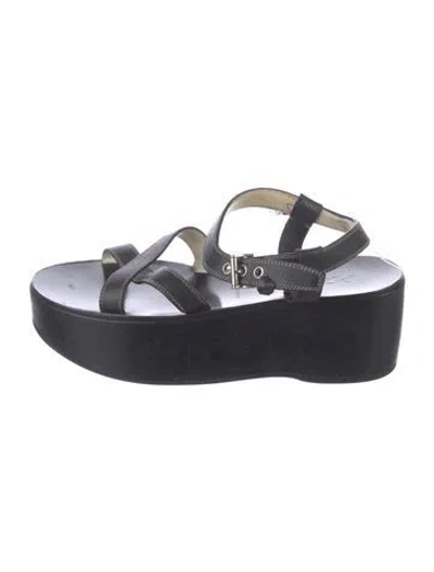 Pre-owned Prada Leather Sandals In Black