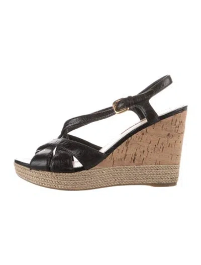 Pre-owned Prada Leather Sandals In Black