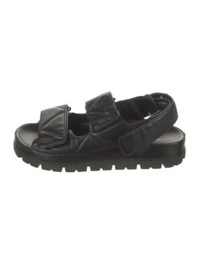 Pre-owned Prada Leather Sandals In Black