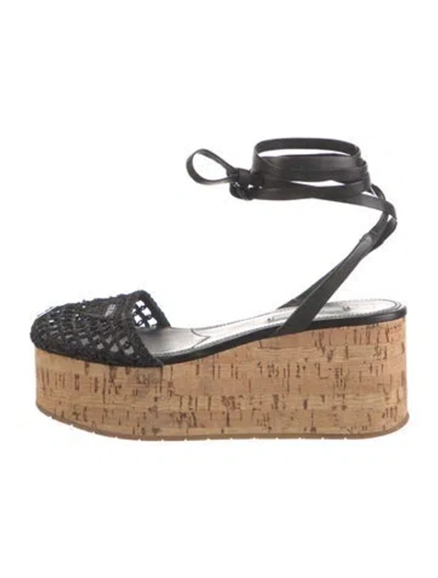 Pre-owned Prada Leather Sandals In Black
