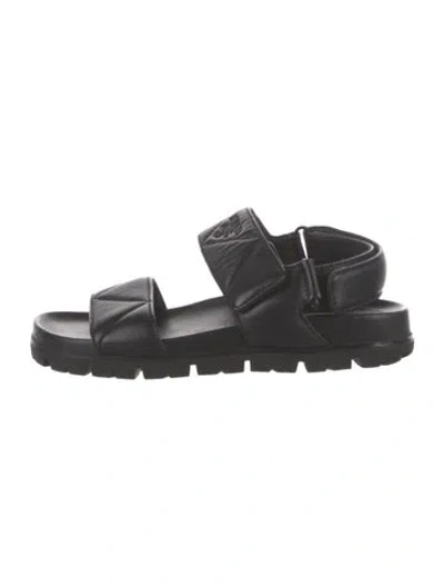 Pre-owned Prada Leather Sandals In Black