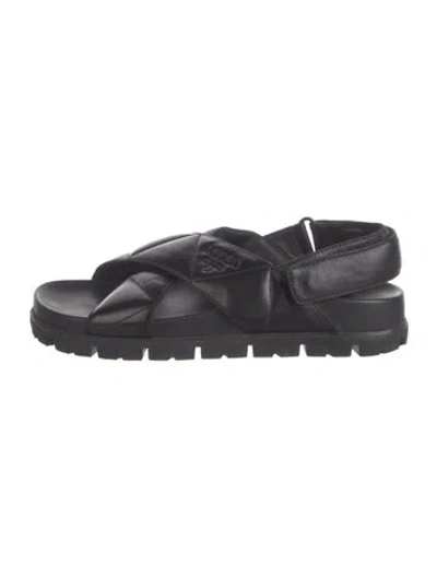 Pre-owned Prada Leather Sandals In Black