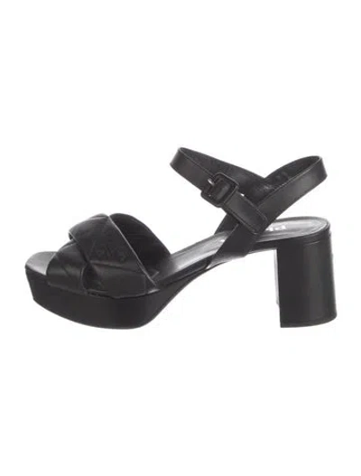 Pre-owned Prada Leather Sandals In Black