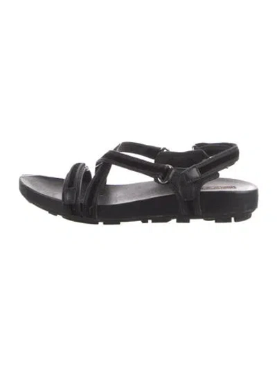 Pre-owned Prada Leather Sandals In Black