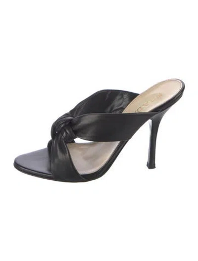 Pre-owned Prada Leather Sandals In Black