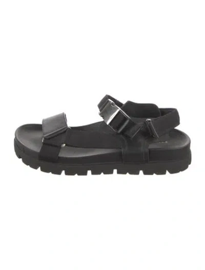 Pre-owned Prada Leather Sandals In Black