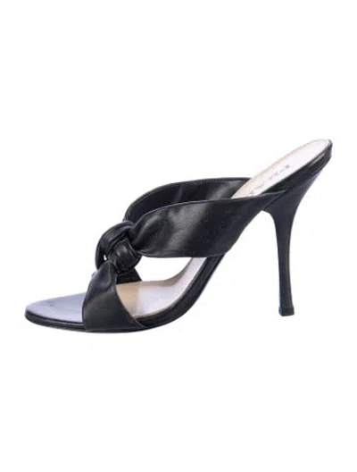 Pre-owned Prada Leather Sandals In Black