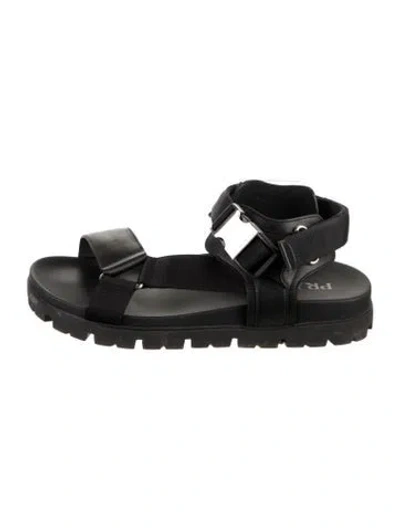 Pre-owned Prada Leather Sandals In Black