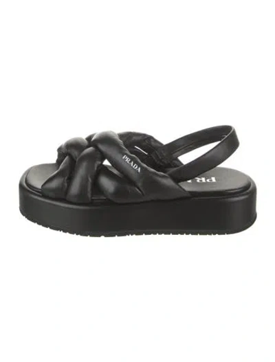 Pre-owned Prada Leather Sandals In Black
