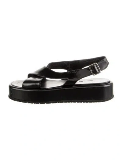 Pre-owned Prada Leather Sandals In Black