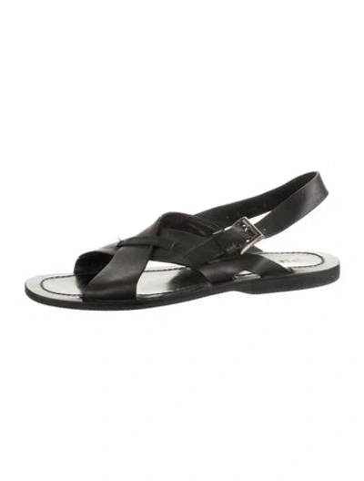 Pre-owned Prada Leather Sandals In Black