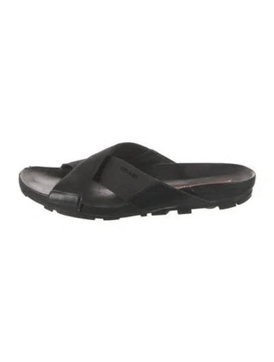 Pre-owned Prada Leather Sandals In Black