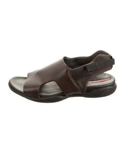 Pre-owned Prada Leather Sandals In Black