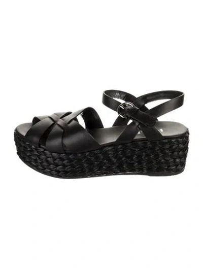 Pre-owned Prada Leather Sandals In Black