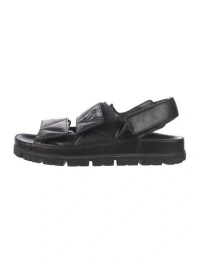 Pre-owned Prada Leather Sandals In Black