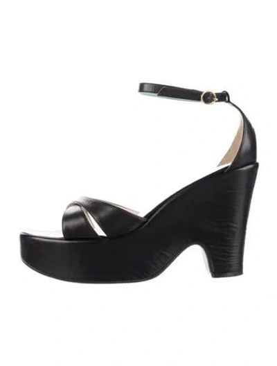 Pre-owned Prada Leather Sandals In Blue