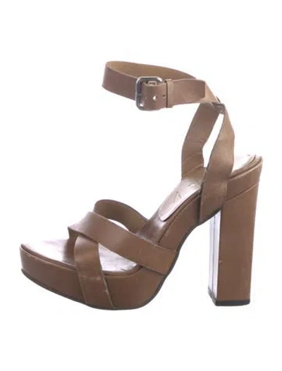 Pre-owned Prada Leather Sandals In Brown
