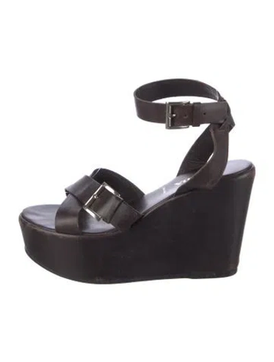 Pre-owned Prada Leather Sandals In Brown
