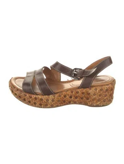 Pre-owned Prada Leather Sandals In Brown