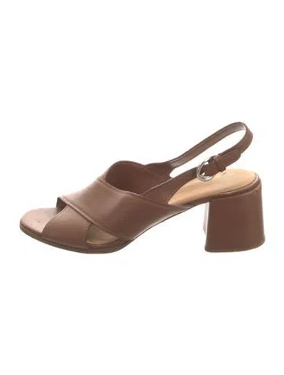 Pre-owned Prada Leather Sandals In Brown