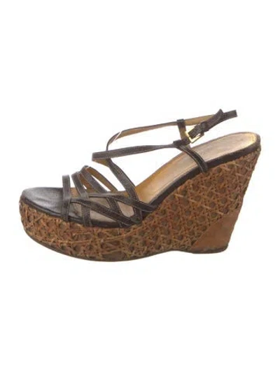 Pre-owned Prada Leather Sandals In Brown