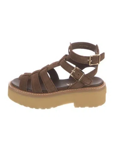Pre-owned Prada Leather Sandals In Brown