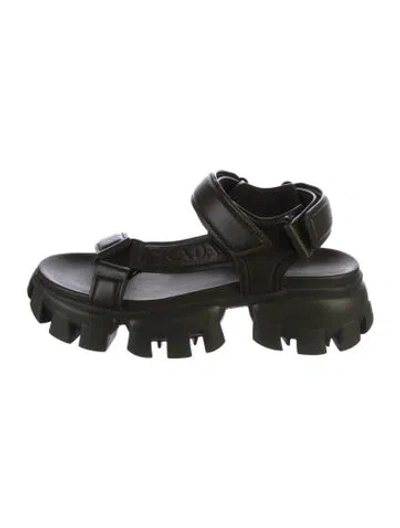 Pre-owned Prada Leather Sandals In Green