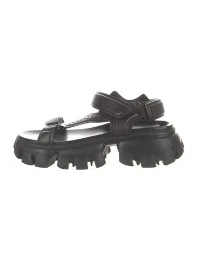 Pre-owned Prada Leather Sandals In Green