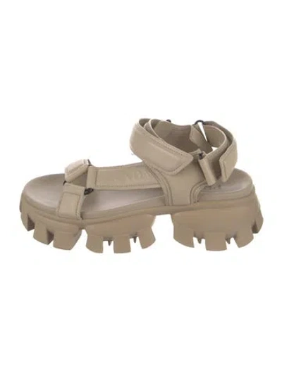 Pre-owned Prada Leather Sandals In Neutral
