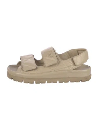 Pre-owned Prada Leather Sandals In Neutral