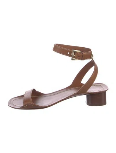 Pre-owned Prada Leather Sandals In Neutrals