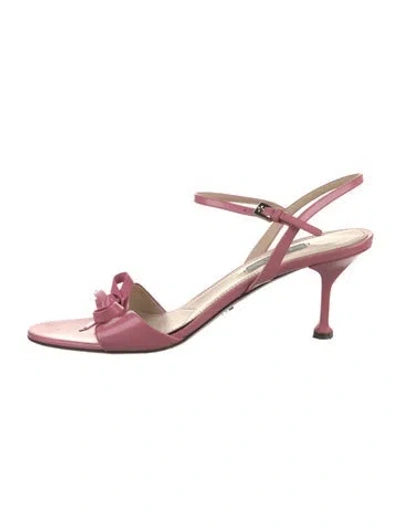 Pre-owned Prada Leather Sandals In Pink