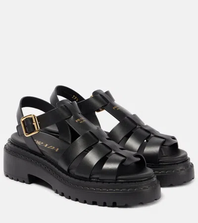 PRADA LEATHER SANDALS