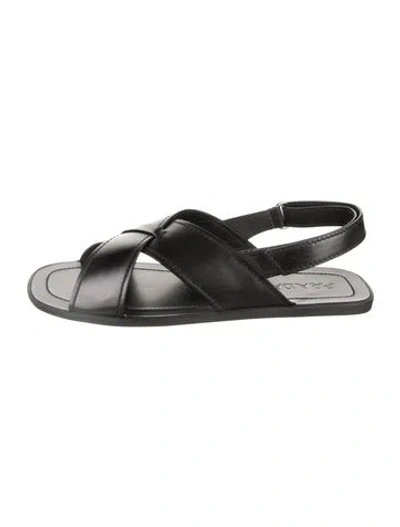 Pre-owned Prada Leather Sandals W/ Tags In Black