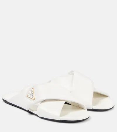 Prada Leather Sandals In White