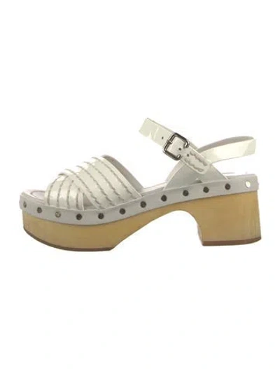 Pre-owned Prada Leather Sandals In White