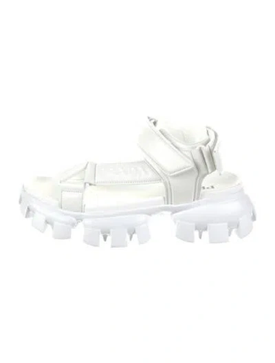 Pre-owned Prada Leather Sandals In White