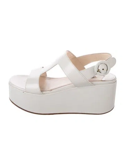 Pre-owned Prada Leather Sandals In White
