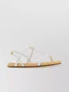 PRADA LEATHER SANDALS WITH BRAIDED JUTE SOLE