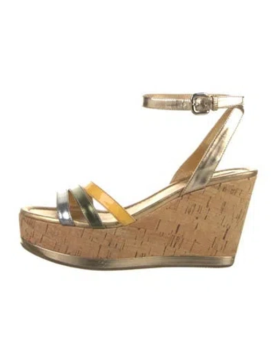 Pre-owned Prada Leather Sandals In Yellow