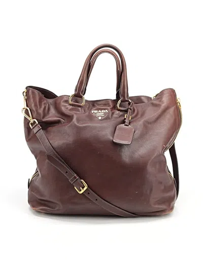 Pre-owned Prada Leather Satchel In Brown
