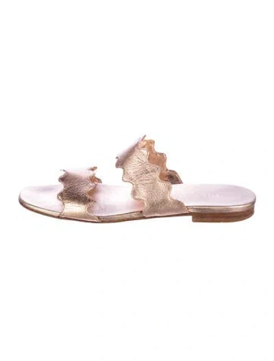 Pre-owned Prada Leather Scalloped Accent Slides