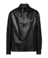 Prada Leather Shirt In Black