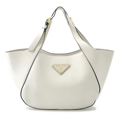 Pre-owned Prada Leather Shopping Bag Tote Bag () In White