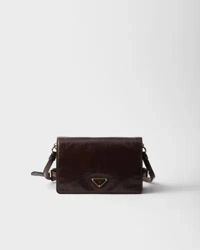 Prada Leather Shoulder Bag In Brown