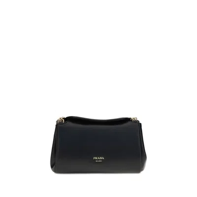 Prada Leather Shoulder Bag In Black