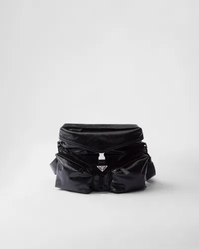 Prada Leather Shoulder Bag In Black