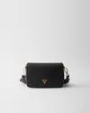 Prada Leather Shoulder Bag In Black