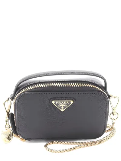 Pre-owned Prada Leather Shoulder Bag In Black