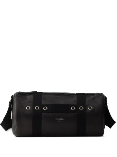 Prada Leather Shoulder Bag In Black